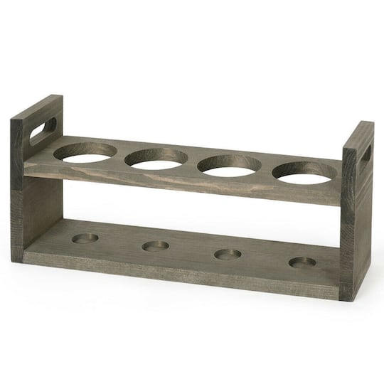 NEX™ 16" Olive Green 4-Bottle Countertop Wood Wine Rack